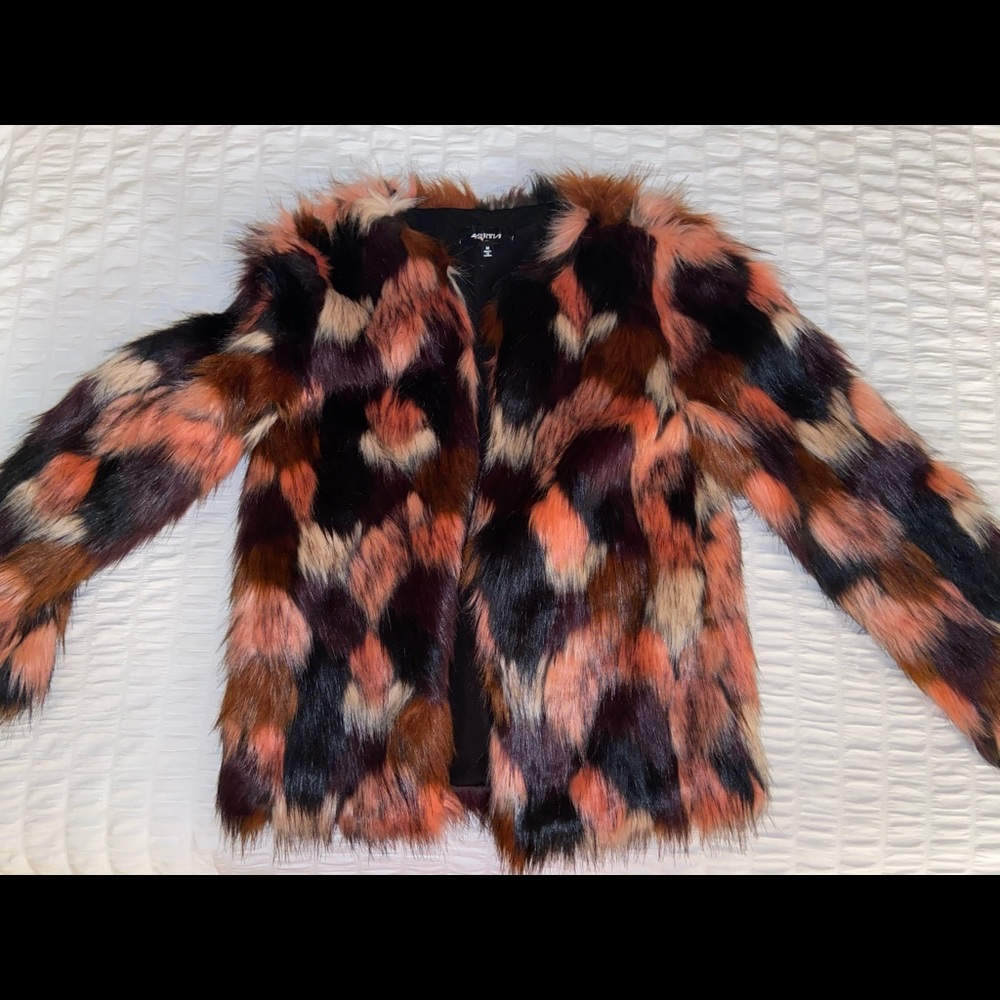 Multi faux fur jacket